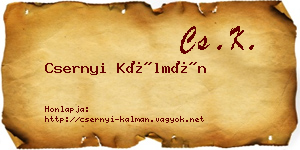 Csernyi Kálmán névjegykártya